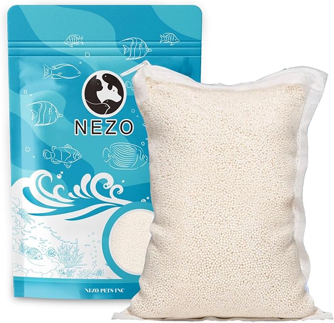 Nezo Aquarium Filtration Resin Yellow Water Remove for Fish Tank, Koi Pond Fresh and Saltwater 500ml with Free Mesh Bag.