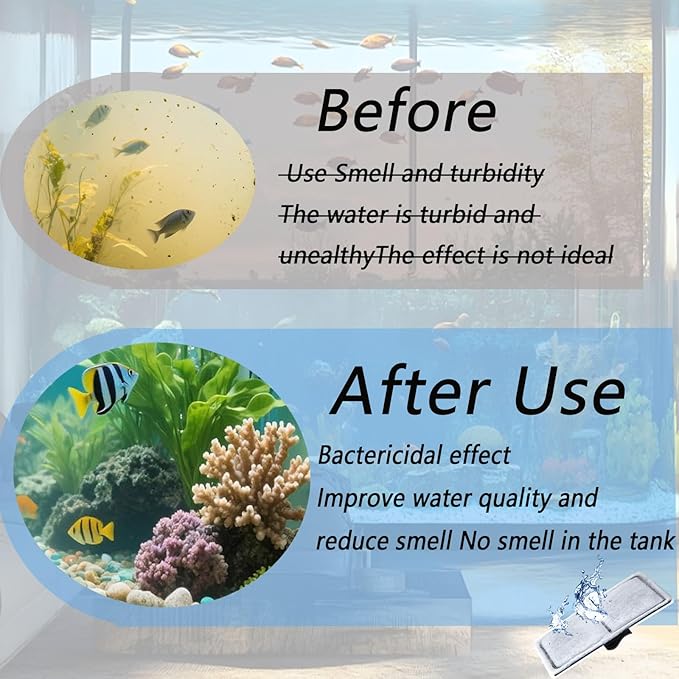 6 pcs Filter Cartridges Compatible 3.7x2.1 Inch Fish Tank Filter Cartridge Replacement for Aquarium Water Filtration with Zeolite