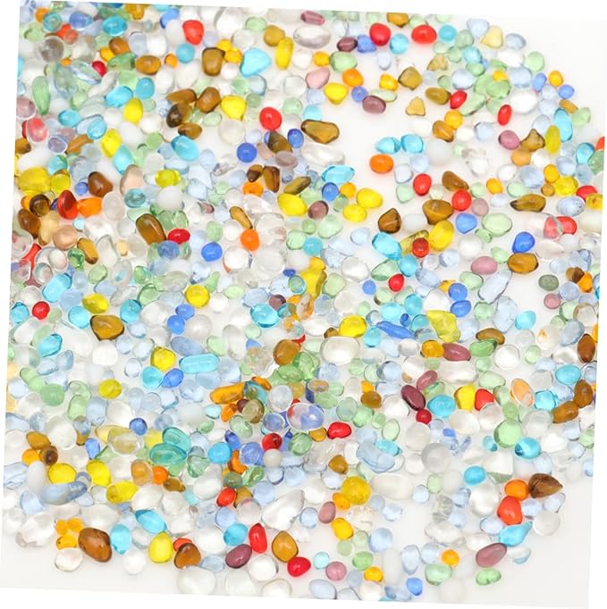 BESPORTBLE 500g Fish Tank Decorative Stones Glass Gravel Aquarium Sand for Fresh Saltwater Underwater Decor