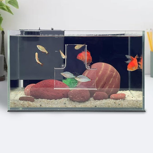 Aquarium Decorations Fish Tank Accessories for Shrimp Cichlid Hiding Breeding, Small Fish Bowl Hide Decoration, Acrylic Tube Tunnel for Betta Fish Tank Decorations, Aquarium Hideout with Suction Cups