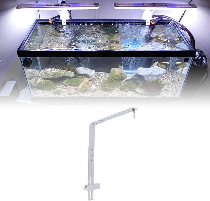 YOUTHINK Fish Container Light Bracket, Aluminum Alloy Aquarium Light Holder Professional Adjustable Height Lamp Stand for Hanging Lamp (Silver)