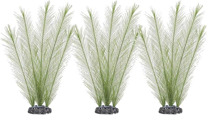Norgail 3 Pcs Fish Tank Aquarium Decorations Artificial Plants, Plastic Artificial Water Plants for Aquarium, Green, 11"