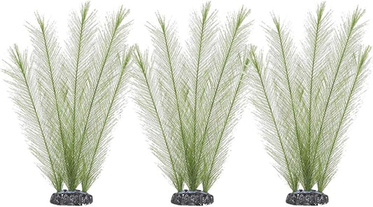 Norgail 3 Pcs Fish Tank Aquarium Decorations Artificial Plants, Plastic Artificial Water Plants for Aquarium, Green, 11"