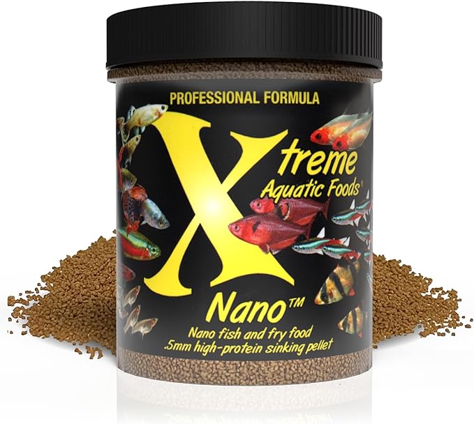 Xtreme Nano 0.5mm Sinking Pellets – High-Protein Fish Food for Nano & Community Fish, Krill-Based Formula for Color, Immune Support, and Vitality – Complete Nutrition for Small Aquarium Species (5oz)
