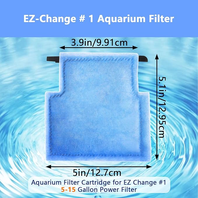 12 Pcs Aquarium Filter Cartridge,Compatible with Aqua-Tech 5-15 Gallon Power Filters- Fish Tank Filter Replacement for EZ-Change #1