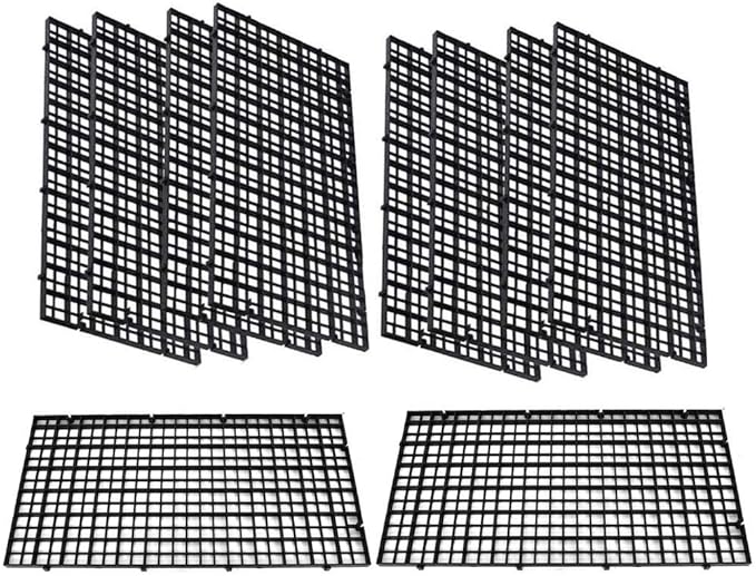 10 Pcs Aquarium Grid Tank Dividers Tray Egg Crate Aquarium D¨¦cor Fish Tank Filter Bottom Isolation Board Partition Net Pane Separator Grid Isolation Board Divider for Mixed Breeding,Black