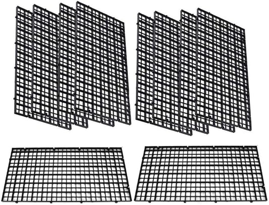 10 Pcs Aquarium Grid Tank Dividers Tray Egg Crate Aquarium D¨¦cor Fish Tank Filter Bottom Isolation Board Partition Net Pane Separator Grid Isolation Board Divider for Mixed Breeding,Black