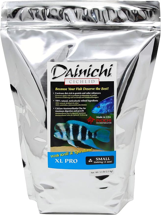 Dainichi Cichlid Food - XL PRO (5.5 Lbs), Small (3 mm) Sinking Pellet