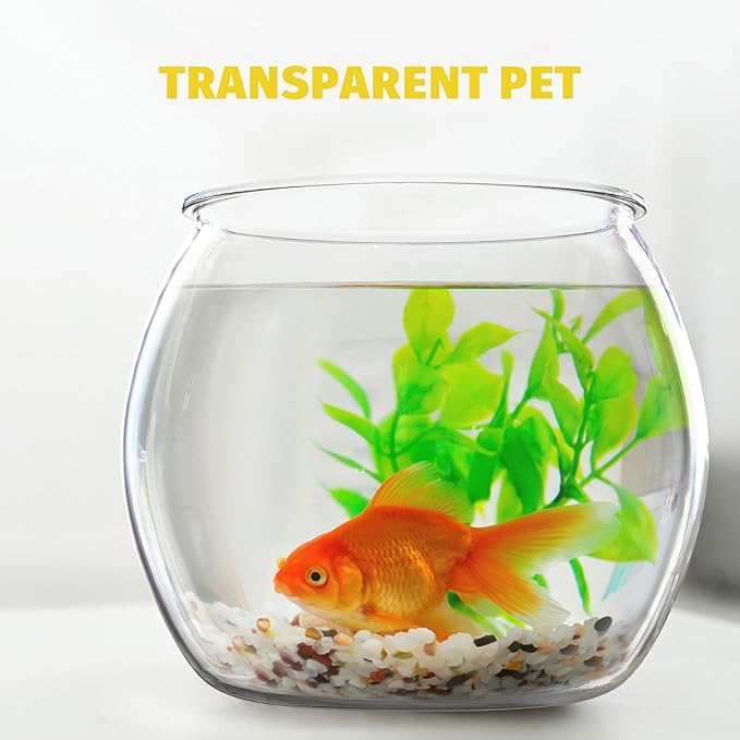 Balacoo Plastic Fish Bowl, Wide Round Terrarium, Unbreakable, Transparent, 24.5cm (LxWxH), for Fish, Home Decoration