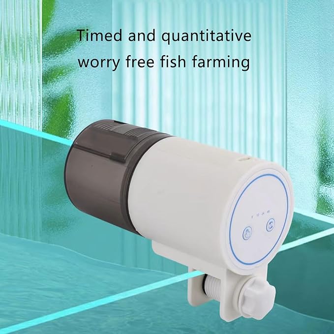 Large Capacity Automatic Feeders New Generations Feeding Dispenser Device for Fish Tanks Large Volumes Pet Fish Feeding Device