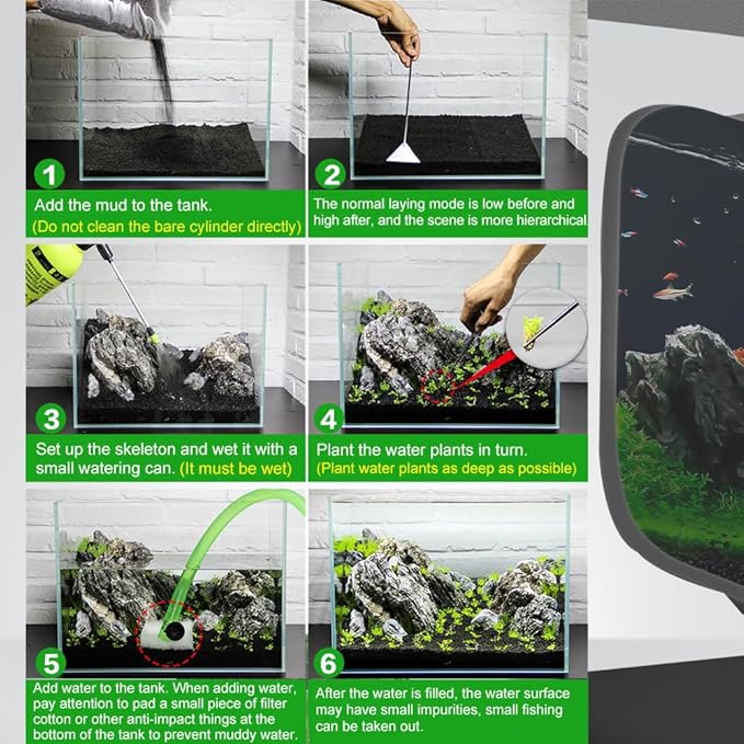 NEZO Aquarium Bio Ceramic Substrate Gravel, 7 lbs, Plant and Shrimp Stratum for Fish Tank