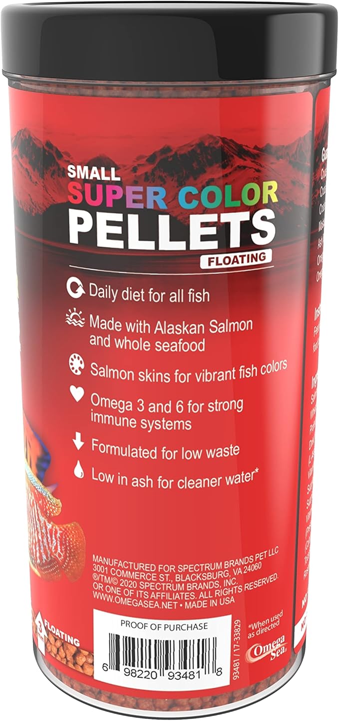 Omega One Super Color Floating Pellets, 3mm Pellets, 6.5 oz