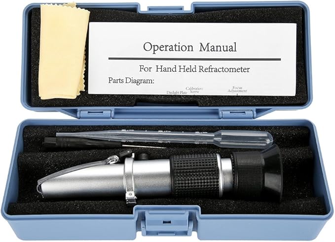 AUNMAS Refractometer Salinometer, Seawater Salinity Meter Aquarium Optics Refractometers Temperature ATC Digital 0-10% Aquarium Sea Water Pool Marine Fishkeeping Hydrometer Measurement