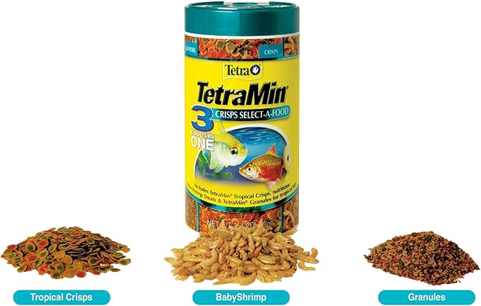 TetraMin Crisps Select-A-Food 2.4 Ounces, Fish Food, Variety Pack (77037)