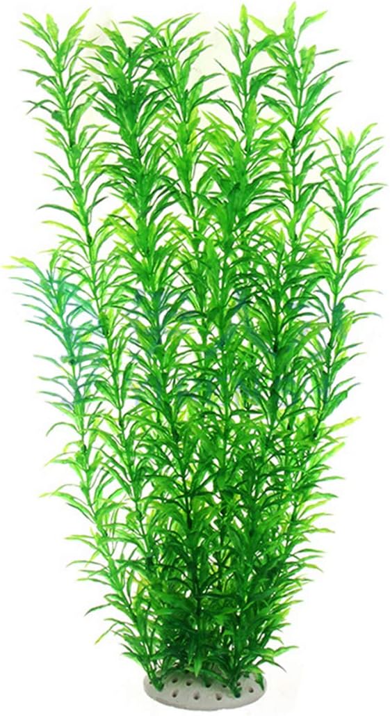 Norgail Large Aquarium Plants Artificial Plastic Fish Tank Plants Decoration Ornaments Safe for All Fish 21 Inches Tall (Green 1pcs)