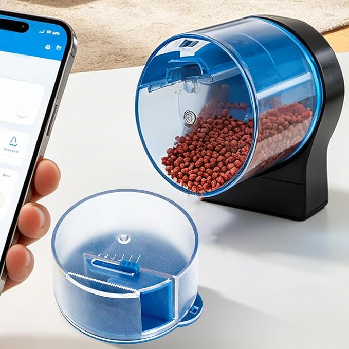 Aquarium Feeder, Smart Fish Food Timer, Automatic Feeding Device, Programmable Portion Control System, Silent Pet Care Tool for Small Tank Betta Turtle Home Travel Holiday