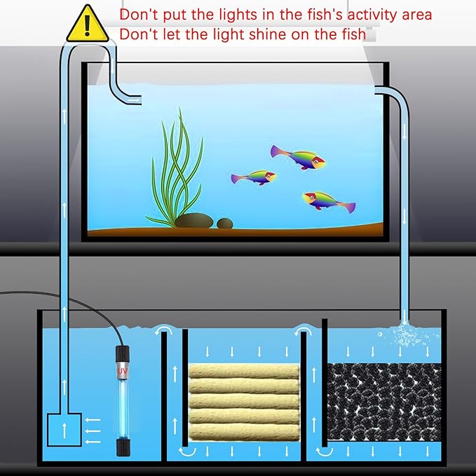 TAISHAN Aquarium Clean Light，13W & 11W & 9 W & 7 W & 5 W & 3 W Algae Removal Light with Timer,Aquarium Water Clean Green Clear Waterproof Clean Light for Fish Tank,Pond,Swimming Pool