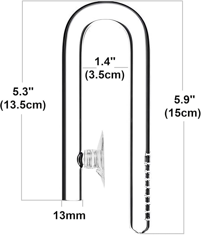 Mini Skimmer Lily Pipe Outflow and Inflow Kit for Nano Planted Tanks (13mm for 1/2'' i.d. (12/16mm) tubing)
