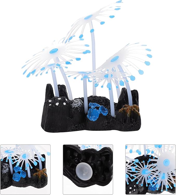 Artificial Fluorescent Anemone Plastic Aquariums Plant Aquarium Décor Plastic Plants Glowing Anemone Tanks Plant Artificial Anemone Coral Accessories