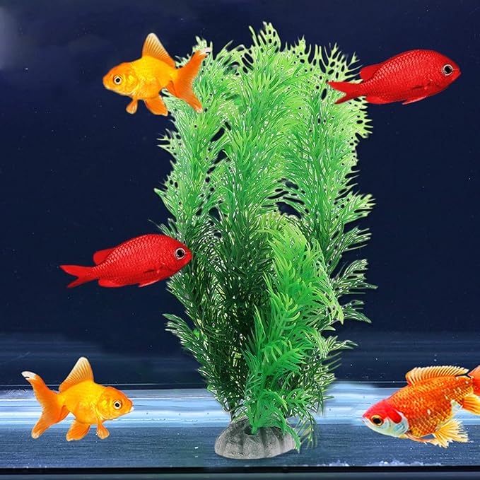 5 Pcs Artificial Plastic Plant Green Aquarium Fish Tank Underwater Plant