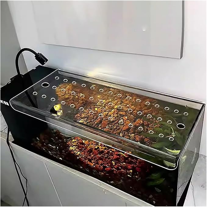 Cat Proof Aquarium Lid, Cuttable Clear Acrylic Aquarium Cover, Jumping Proof Hood with Fresh Air Hole, Customizable(16x16in/40.64x40.64cm)