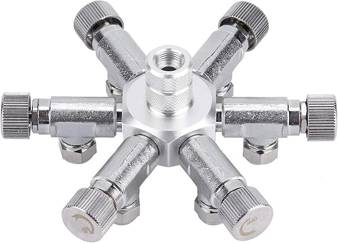 KIMISS Multi Ways Distributor Aquarium Regulator CO2 Splitter Valve Fish Multi Ways Distributor (6 Passes)