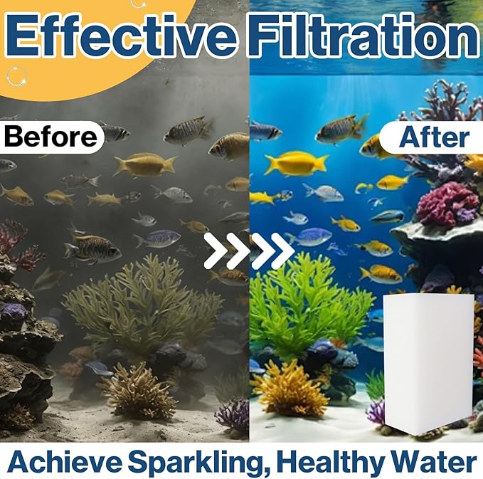 8-Pack Sponge Filter Media Pad Replacement, Compatible with Aqua Clear 70 Gallon, Fits for 40-70 Gallon Aquariums, Enhanced Foam Insert for Filtration, Fish Tank Filter Media