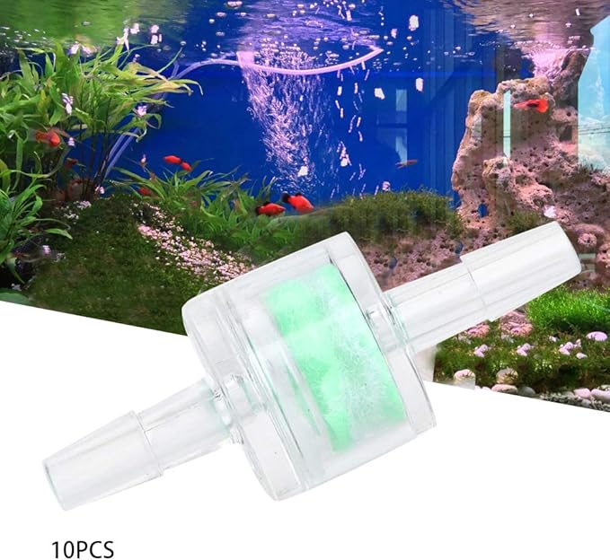 10PCS ABS Silicone Tube Filter, Plastic Fish Tank Check Valve, Aquarium Hose Filters for Fish Tanks and Aquarium(4MM)
