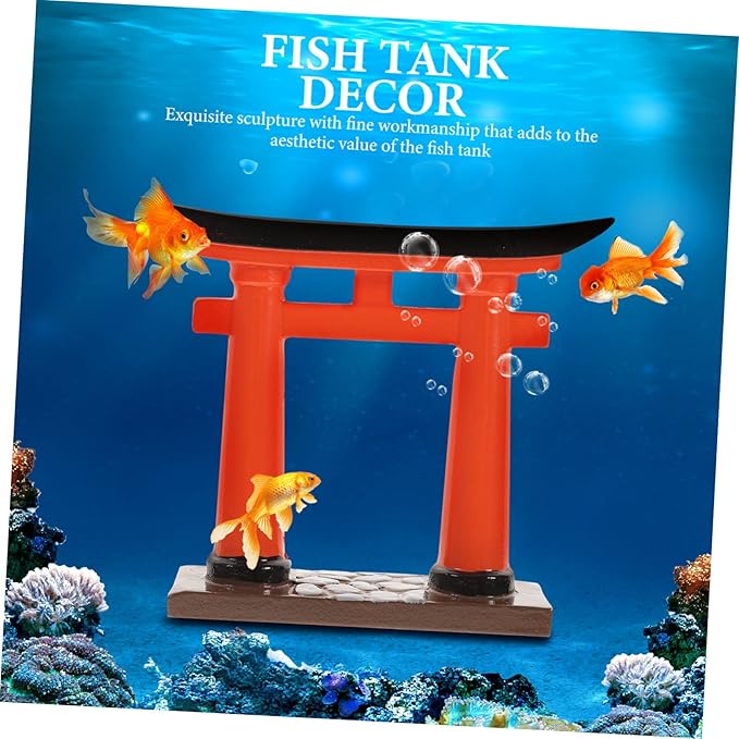 UKCOCO Miniature Shinto Gate Garden Decor Japanese Style Fish Tank Ornament Zen Micro Landscape Prop for Aquarium and Sand Table Decoration