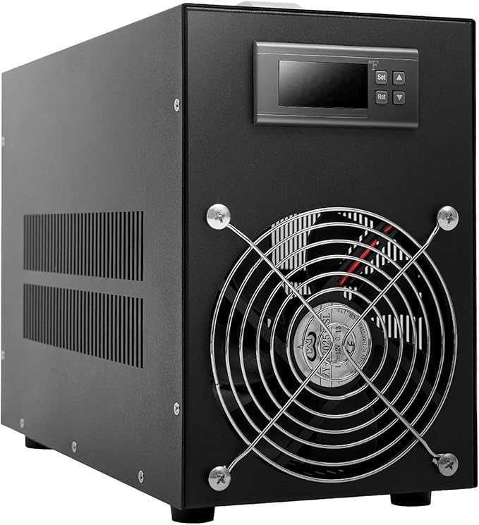 15.85Gal Aquarium Chiller, 110V 200W Cooling Machine with Temperature Probe Line, 60L Fish Tank Cooler Aquarium Water Chiller -58-230℉ Temp Adjustable for Fish Tank Axolotl Coral Reef Tank
