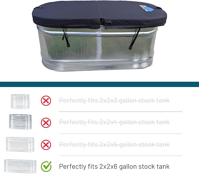 Polar Protector 2×2×6 Insulated Hard Cover for Galvanized Stock Tanks – Magnetic & Hinged Lid Design for Cold Plunge