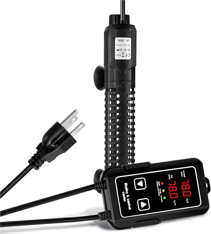 Aquarium Heater for Fish Tank: 500W Fish Tank Heater External Temperature Control Intelligent Leaving Water Automatically Stop Submersible Heater for Fish Tank 75-120 Gallons Freshwater Saltwater