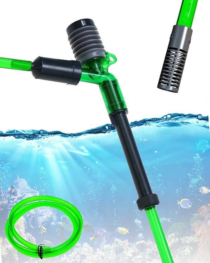Corisrx Fish Tank Gravel Cleaner Vacuum - Labor-Saving 4 in 1 Compacted Aquarium Water Changer Filter Kit, No Spill 5 ft Water Hose Sand Vacuum, Aquarium Drain Pump Siphon - Gravel Vacuum (18"-23")