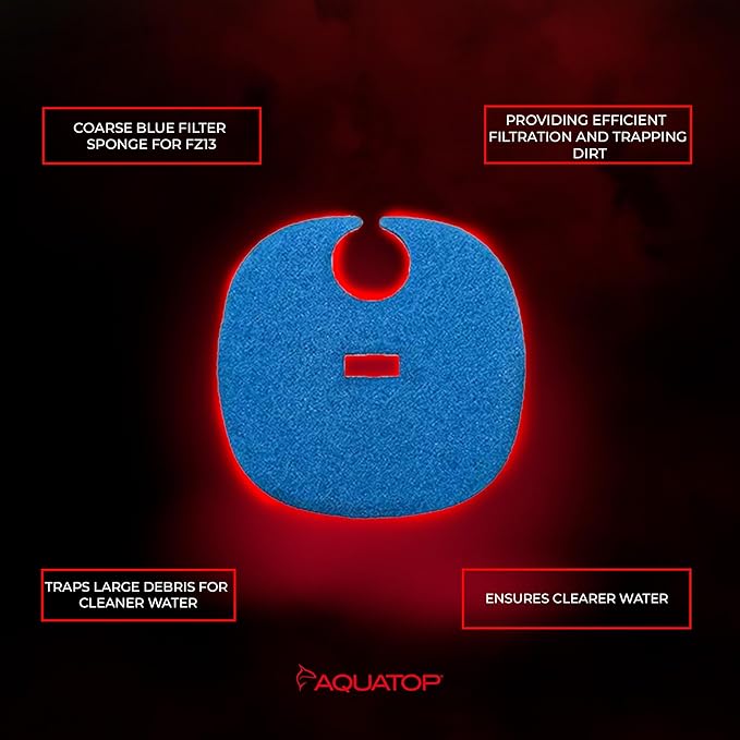 AquaTop Coarse Blue Filter Sponge with Bag & Header - Fits FZ13 Canister Filter - Traps Large Dirt for Cleaner Water – Ideal for Fresh & Saltwater