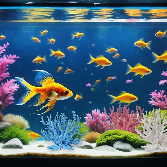 5 Pcs Coral Reef Decor Artificial Plastic Fake Faux Plants Aquarium Coral Fish Tank Decoration