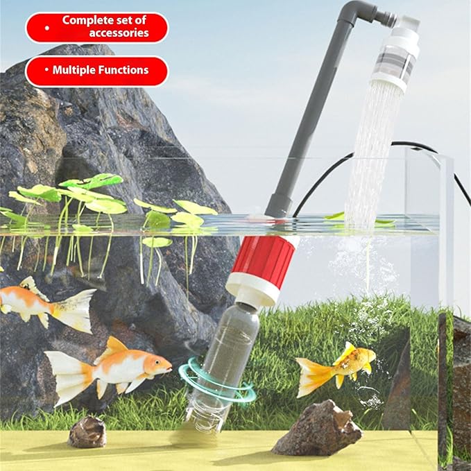 Water Change Aquarium Gravels Systems for Sand Maintenance and Water Circulations Control Multifunctional Aquarium Press Type Waste Suction