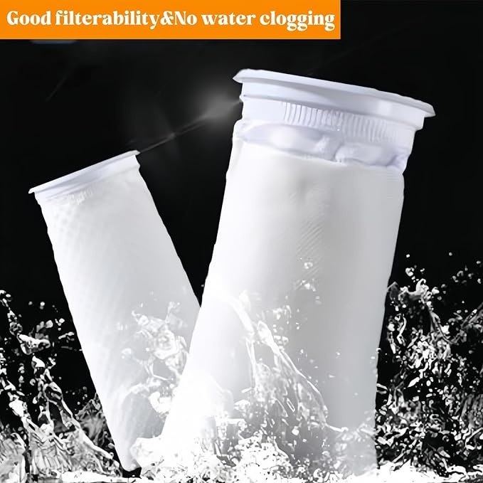 4 Pack 4Inch Ring Honeycomb Filter Socks,150 Micron,Freshwater Saltwater Aquarium Filter Bags,Aquarium Filter Sock 3D Honeycomb Design,Filter Bags for Fish Tank,10 Inch Long