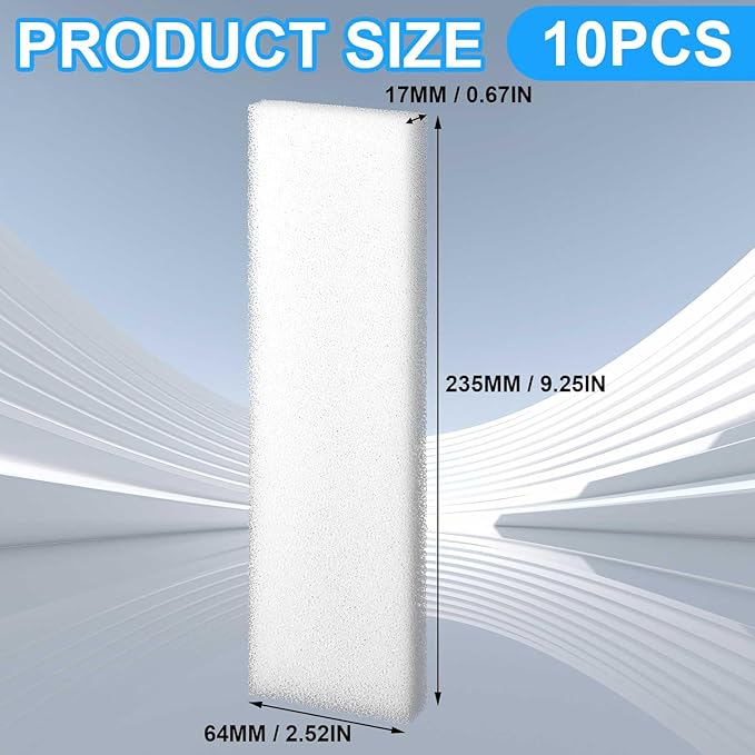 Nosiny 10 Pcs Filter Pad Compatible with Fluval U4 Underwater Sponge Aquarium Filter Media Replacement Accessories Compatible for Aquarium, Fish Tank
