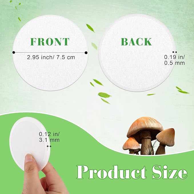 24PCS Monotub Filters, Self-Adhesive Monotub Filter Discs Replacements for Mushroom Growing Supplies