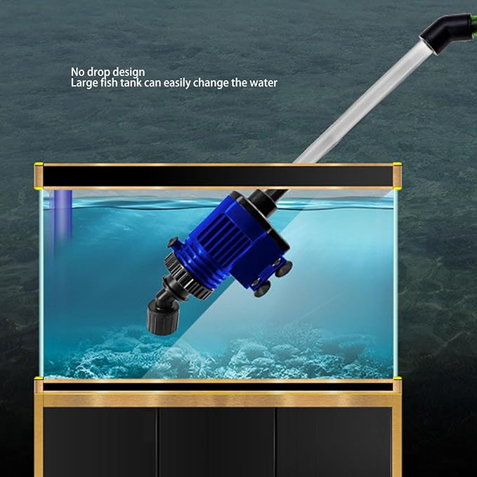 Luqeeg 16w Electric Aquarium Vacuum Gravel Cleaner High Efficiency Filtering Fish Aquarium Water Changer Powerful Pump Cleaning Tool to Various Sizes of Fish for Wash Sand Feces (US Plug 110V)