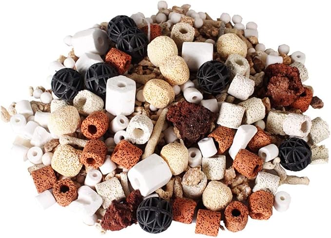 500g Bio Balls Ceramic Rings Set, Aquarium Biological Filter Media for Fish Tank and Pond, Fish Tank Filter, Decorations, Accessories (500g, 1.1lb)