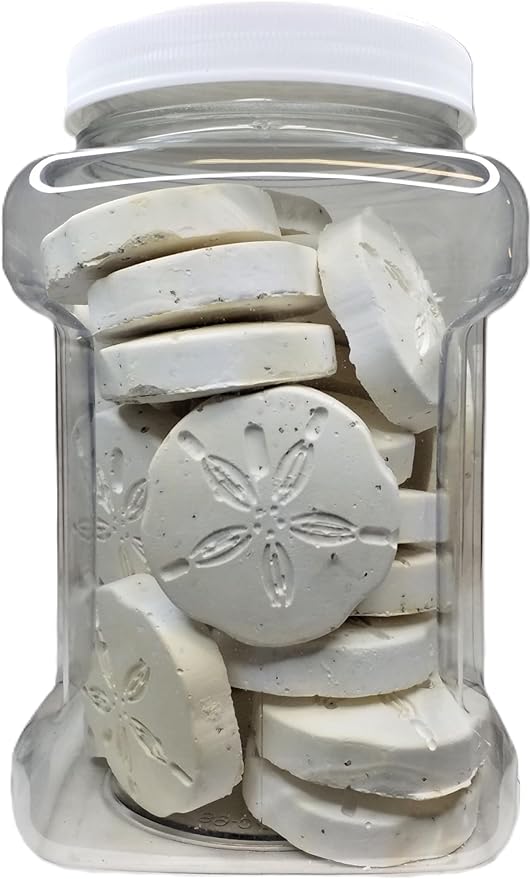 Holiday Calcium Feeder Medium-Large Disks for Weekends, Holidays, Vacations for Tropical Fish, Shrimp, Snails, Crayfish, 25 Count Jar of Medium-Large Holiday Disks