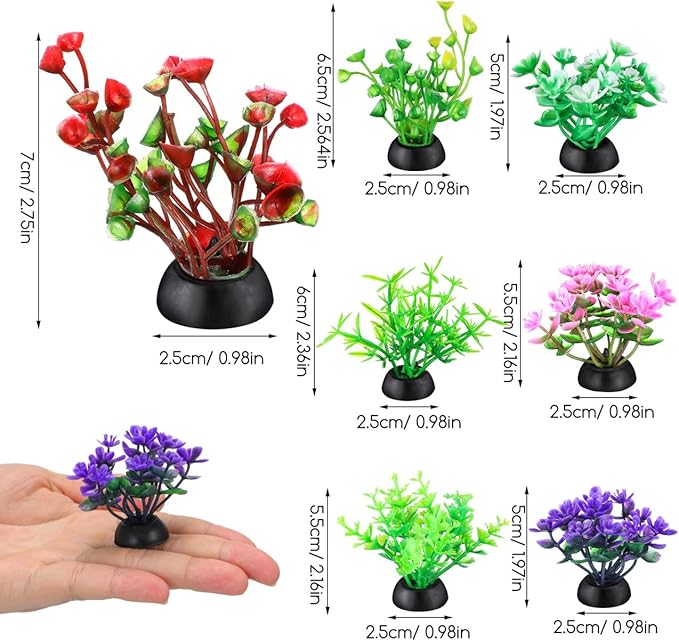 Gadpiparty 20pcs Mini Aquarium Plants, Fake Aquarium Plants, for Fish Tank Adornment, for Home Office