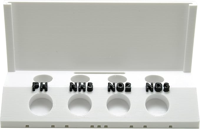Aquameta Aquarium Test Tube Holder with Rack - For API Freshwater Master Test Kit - 4 Slots Test Tube Rack – White