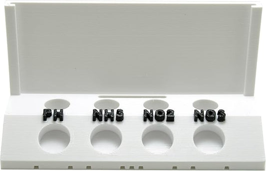Aquameta Aquarium Test Tube Holder with Rack - For API Freshwater Master Test Kit - 4 Slots Test Tube Rack – White