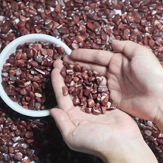 Red Pebbles,Small Gravel,1/4 Inch Nature Stones,Rocks for Indoor Plant Pots,Succulent,Garden Decor,Fish Tank,Vases,Aquarium Landscaping,2Lb