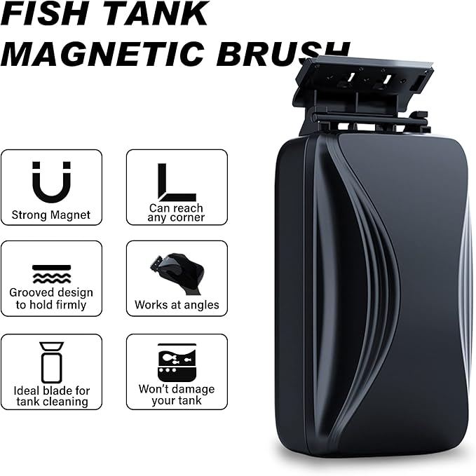 Aquarium Super Strong Magnetic Cleaner Glass Fish Tank Megnet Brush Algae with Scraper Floating Brush Small