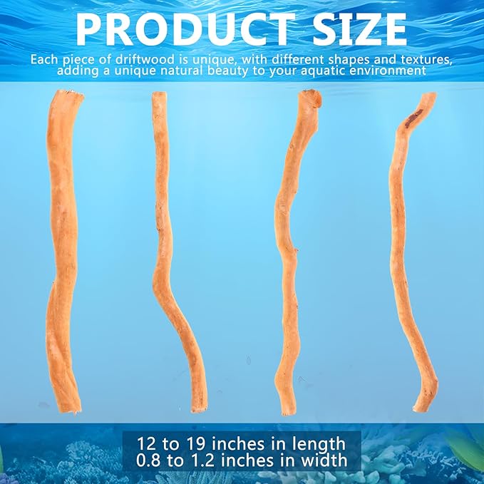 250g Natural Driftwood for Aquarium, Mix Natural Wood Roots, Wood Long Driftwood, Applies to Reptile Branches Terrarium, Driftwood for Aquarium Decor
