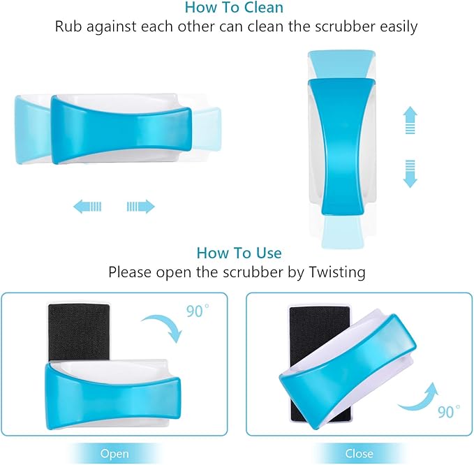 Magnetic Aquarium Fish Tank Glass Cleaner Scrubber Clean Brush & 24.5’’ Professional Algae Scraper, Aquarium Blade Cleaner