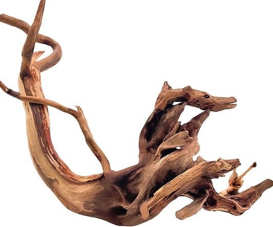 Kaiyuan Dynasty Natural Driftwood for Aquarium Sinkable Driftwood for Reptile Terrariums Fish Tank Decorations 12-16",About 1.5 lbs